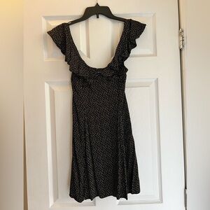 Kimchi Blue Ruffle Sleeve Black White Floral Skater Dress